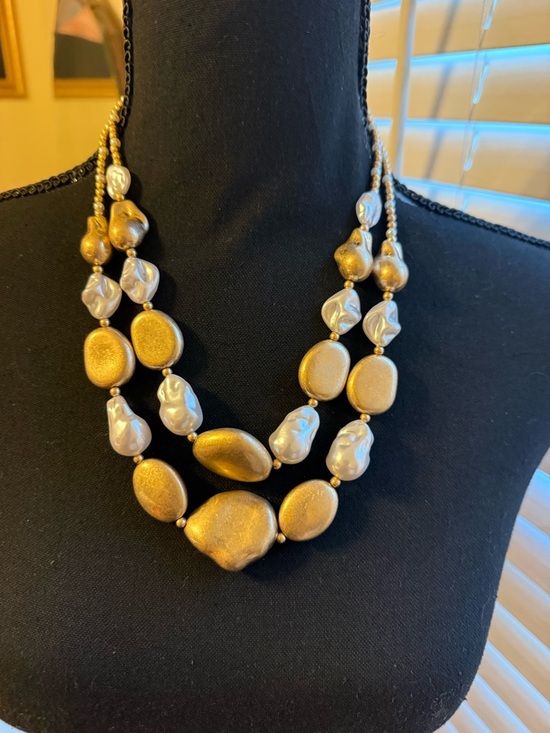 Jewelry - Gold and Pearl Layered Statement Necklace